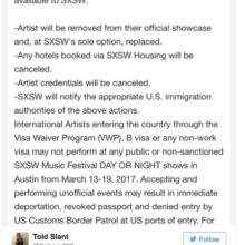 SXSW immigration tweet