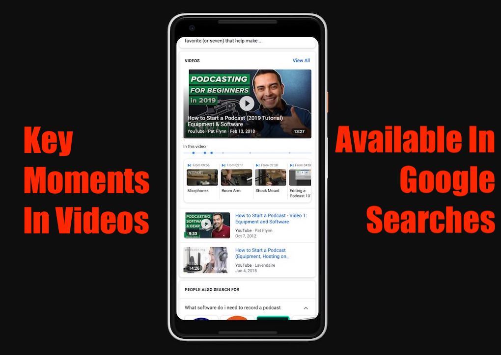 Video key moments Google search image