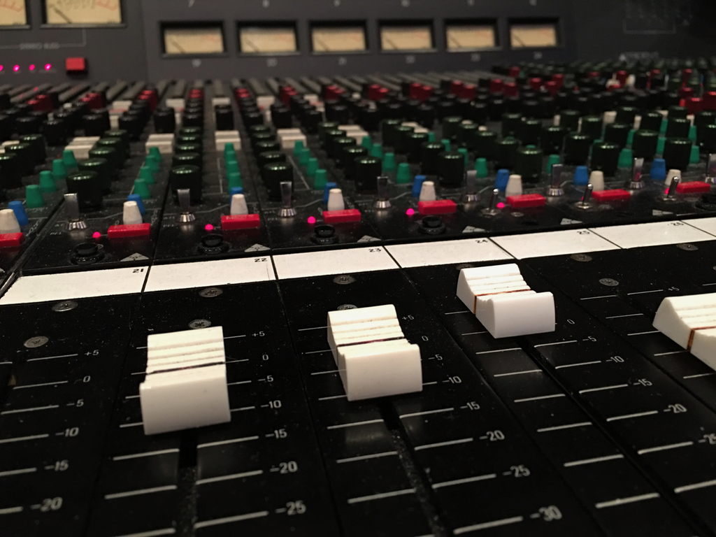 Trident console faders Cavern Recording image