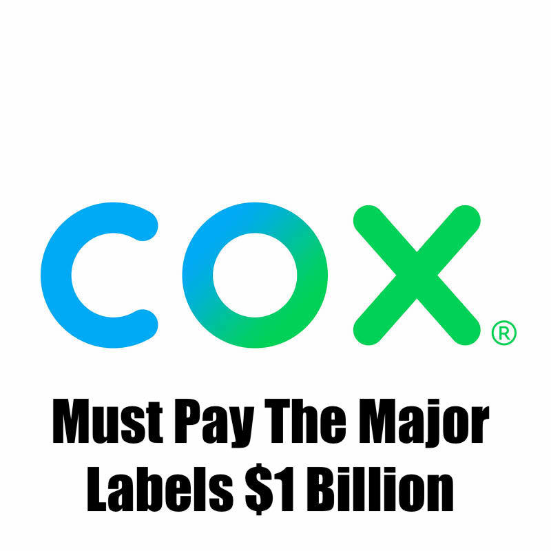 Cox Communications Owes The Major Labels 1 Billion For Allowing Music Piracy Music 30 Music